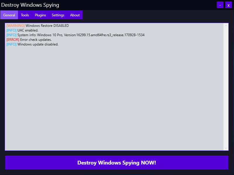 Destroy Windows 10 Spying 1.0.1.0