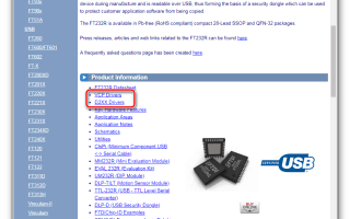Поиск и загрузка драйвера для FT232R USB UART